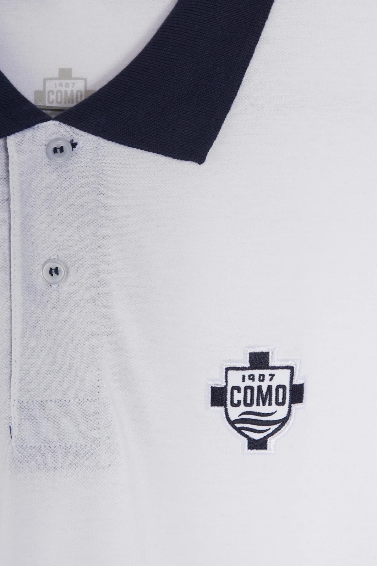 Polo Manica Corta Bianca Navy Como 1907 - Image 3