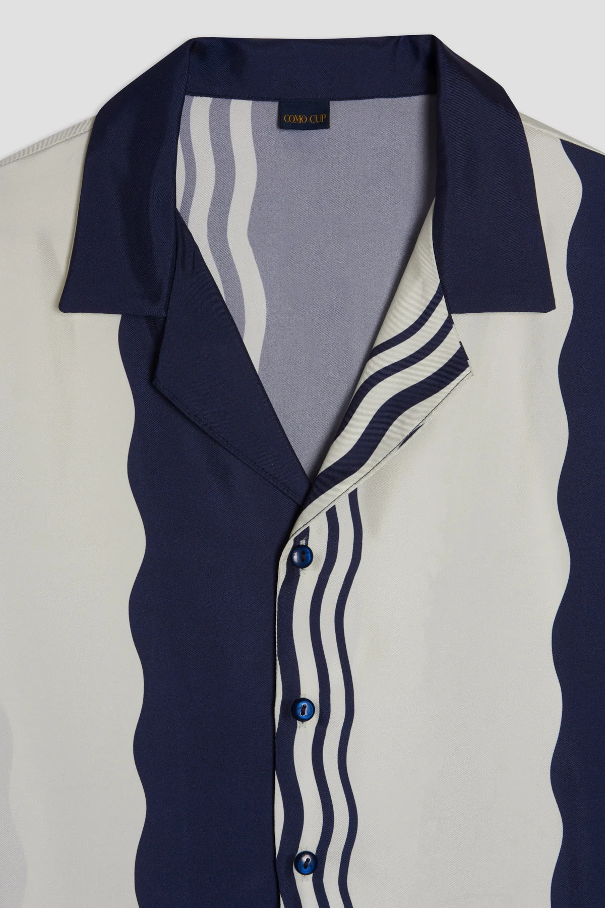 Como Cup Camicia Seta Onde Navy - Image 4