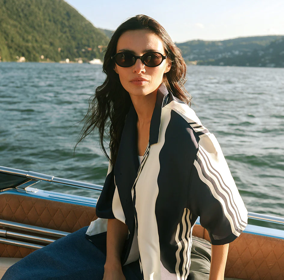Como Cup Camicia Seta Onde Navy - Image 7